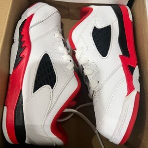 Jordan Kids White, Red & Black Basketball Sneakers
